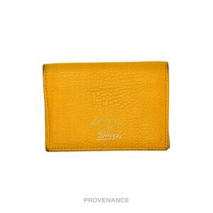 🔴 Gucci MII Pocket Organizer Wallet - Yellow Tumbled Leather